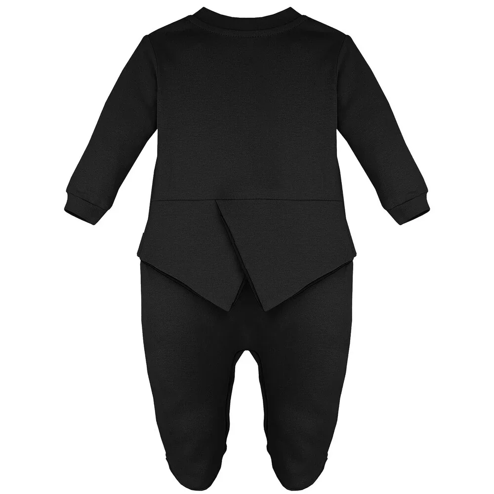 Lilax Baby Black Boy Gentleman Tuxedo Footie Christmas Holiday Outfit NEWBORN